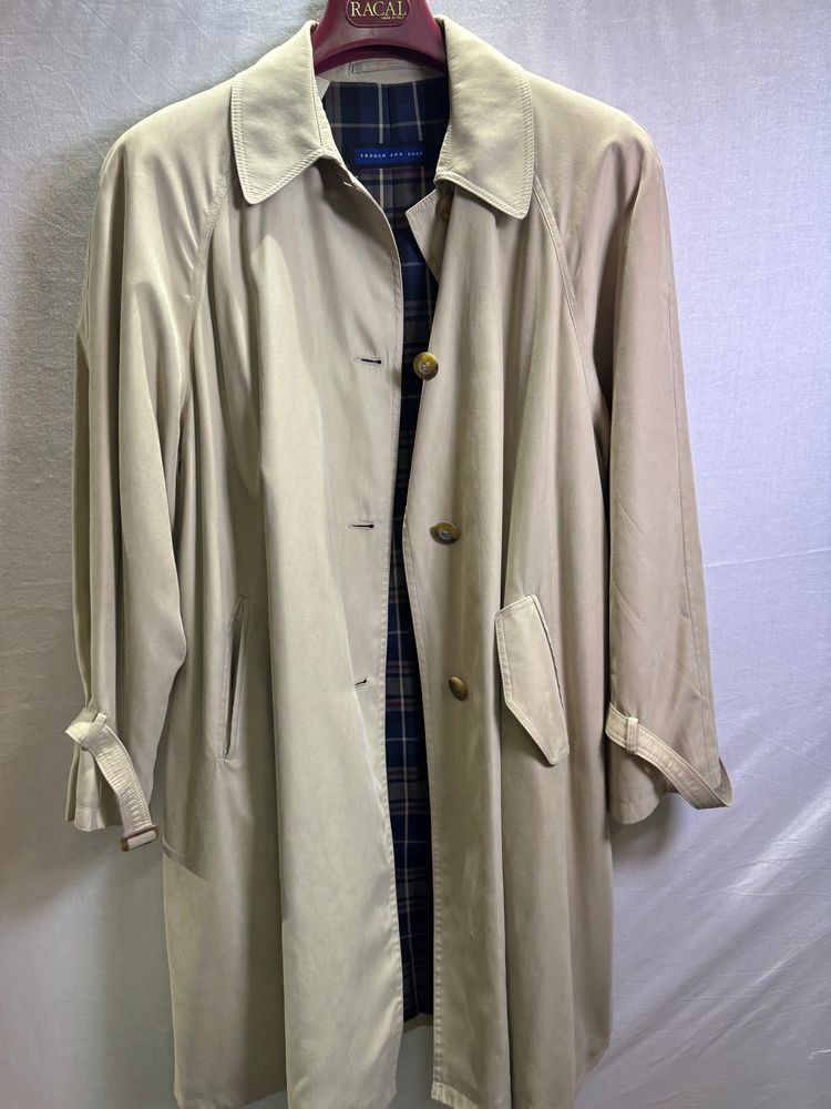 Trench Coat Beige Classico - Trench and Coat - Fodera Tartan obraz 3