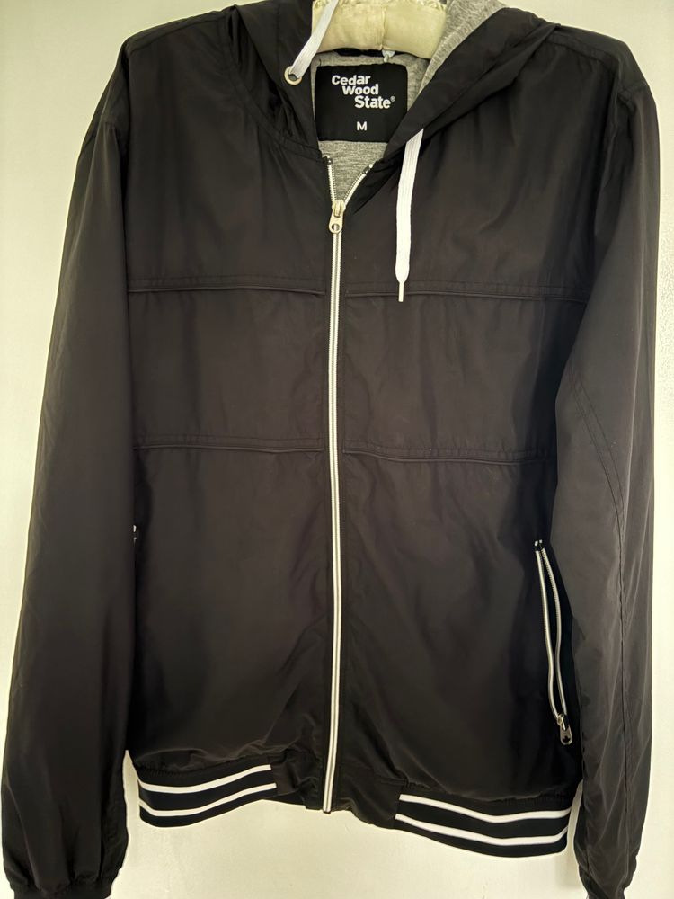 Cedar Wood State Black Hooded Jacket
