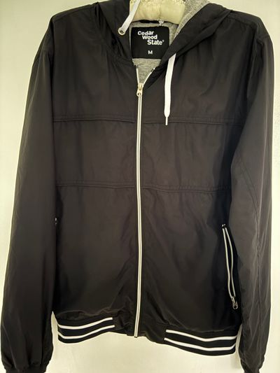 Cedar Wood State Black Hooded Jacket