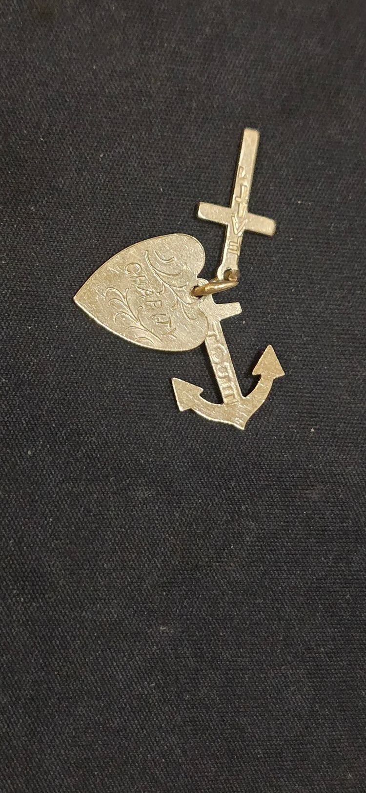925 sterling silver Charm Pendant With Heart, Cross, And Anchor image 7