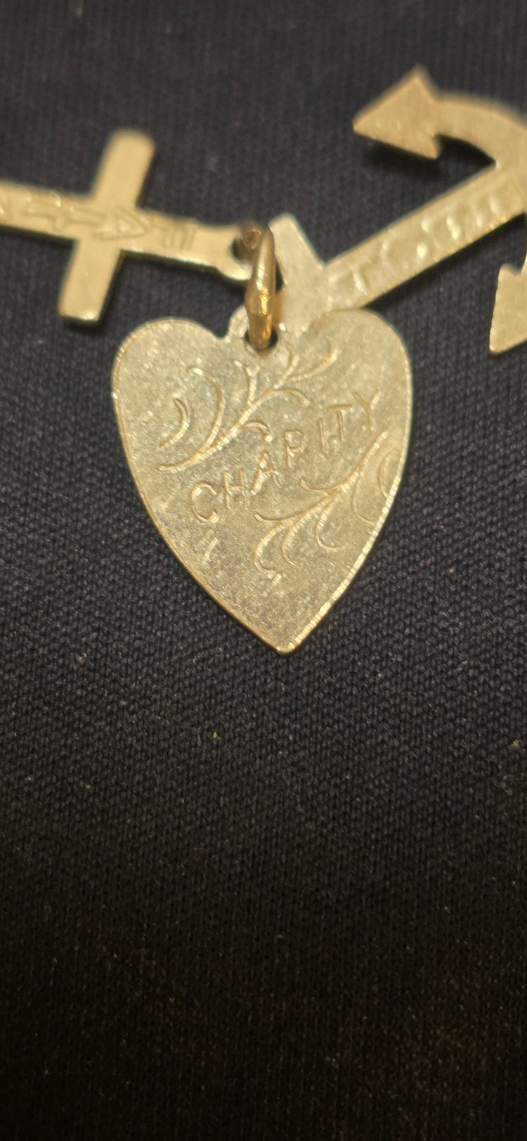 925 sterling silver Charm Pendant With Heart, Cross, And Anchor image 3