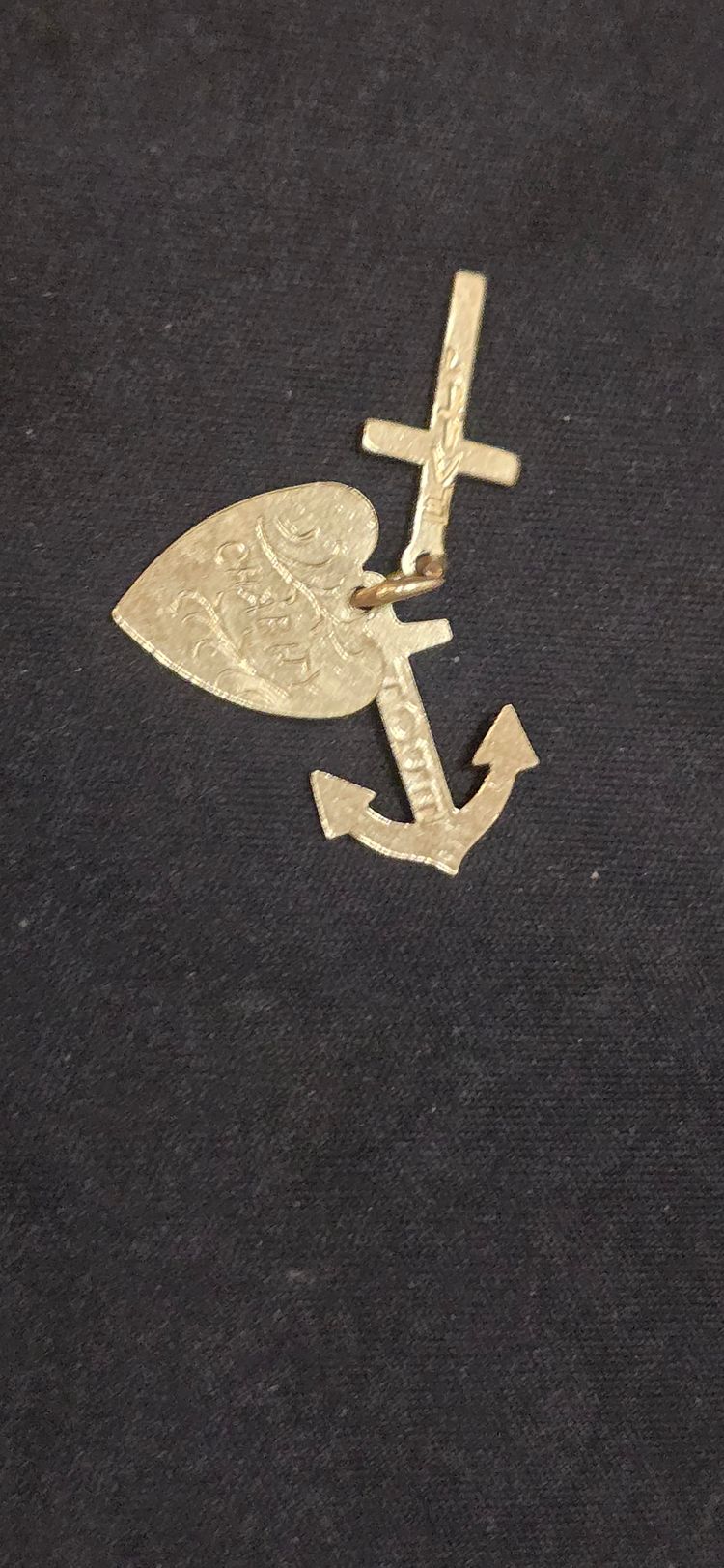 925 sterling silver Charm Pendant With Heart, Cross, And Anchor image 8