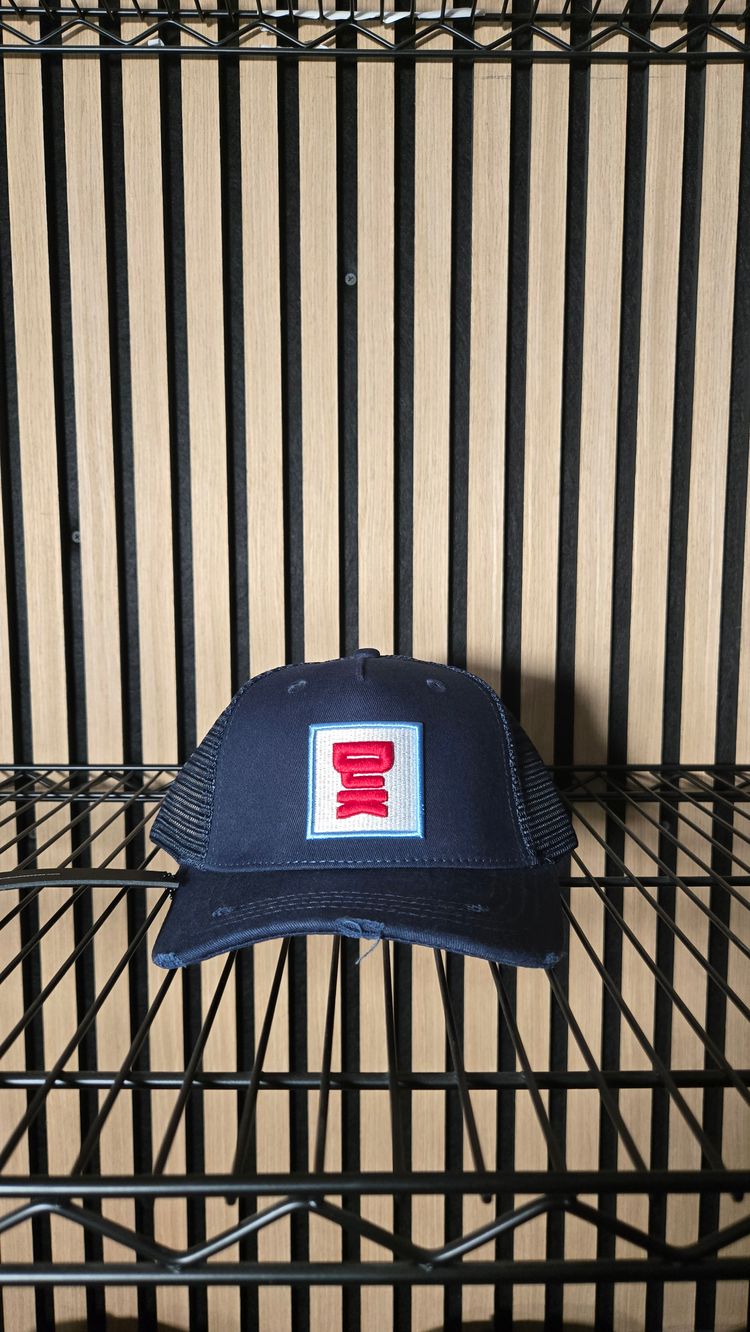 B129 DJK Ninja Box Logo Navy/White/Red Cap Brand New