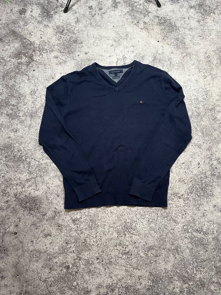 Tommy Hilfiger Navy Blue V-Neck Sweater