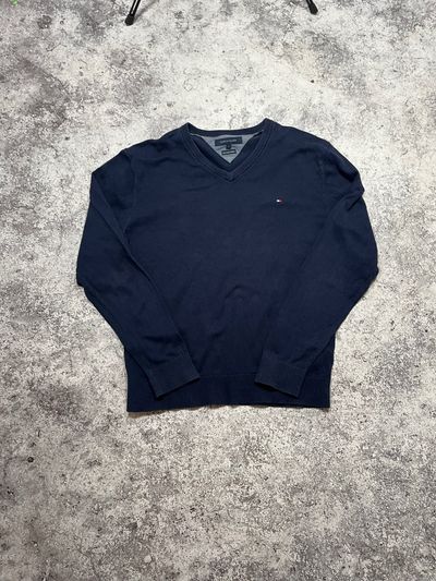 Tommy Hilfiger Navy Blue V-Neck Sweater