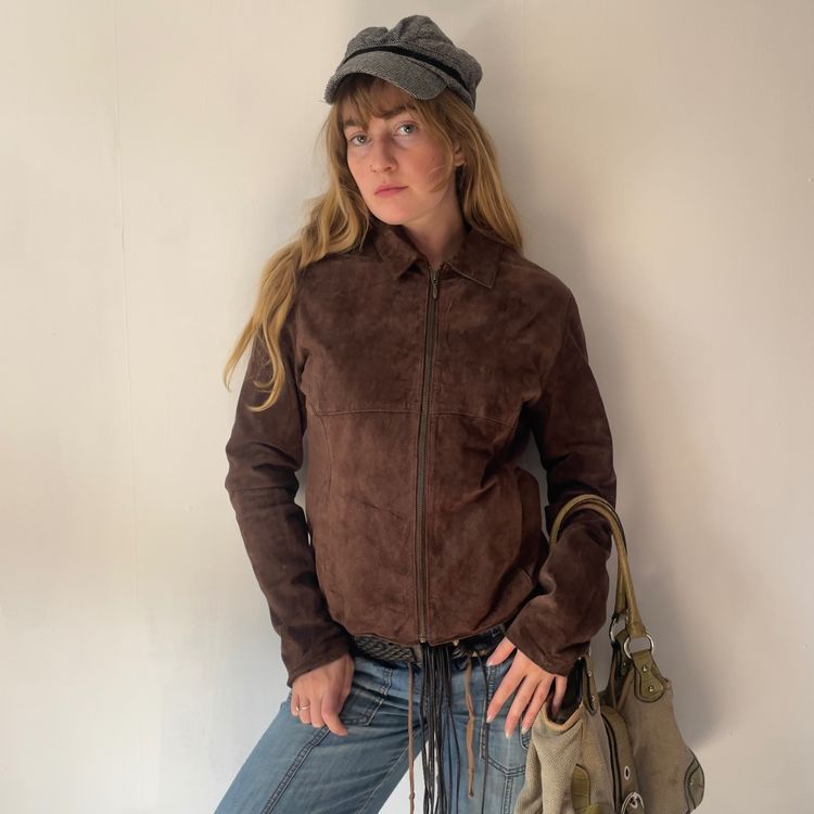2000s Fitted Wilsons Leather Maxima Brown Suede Jacket imagen 1