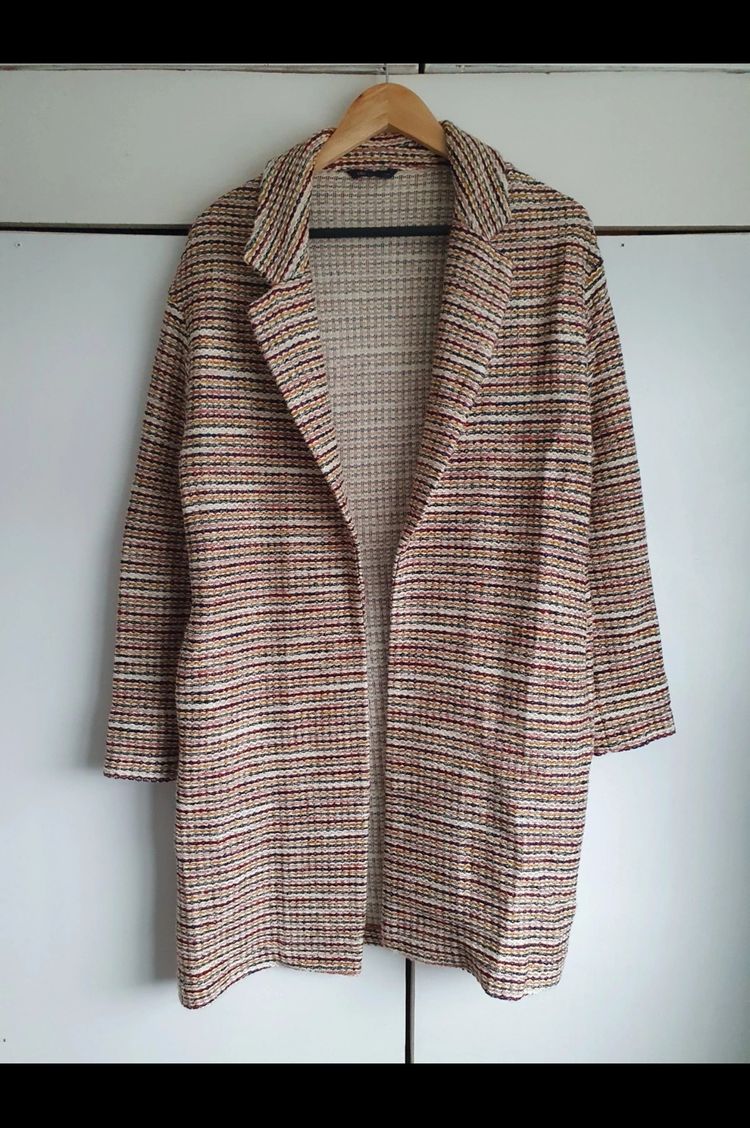 M&S Women'S Striped Knit Coat