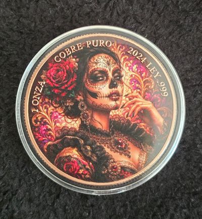 1oz Copper Día de los Muertos "Catrina