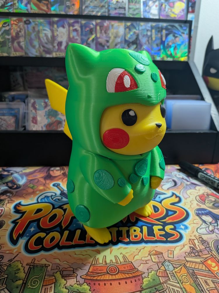 3D Pikachu Figurine In Bulbasaur Costume