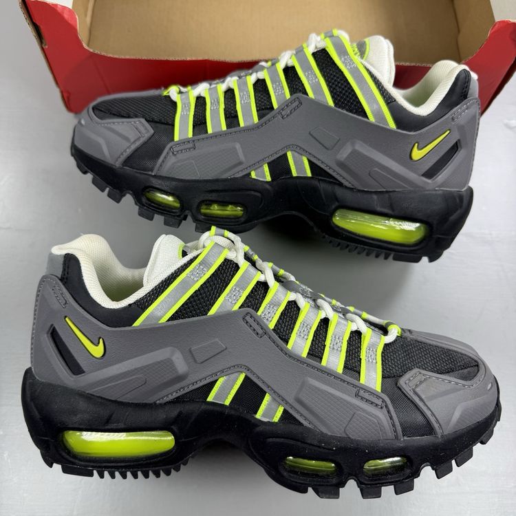Size 4.5 - Nike NDSTRKT Air Max 95 Neon Black Grey Trainers CZ3591-002