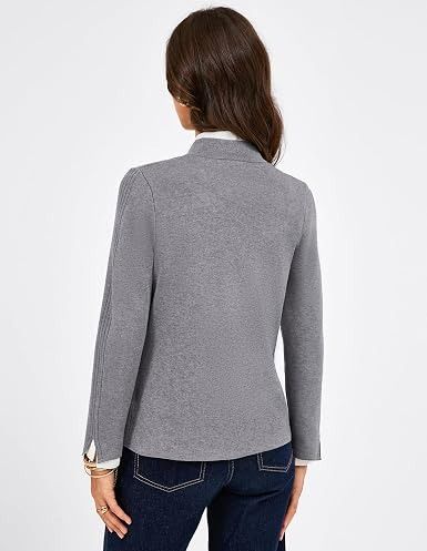 Grey Buttoned Cardigan Jacket image 3