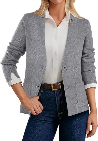 Grey Buttoned Cardigan Jacket image 1