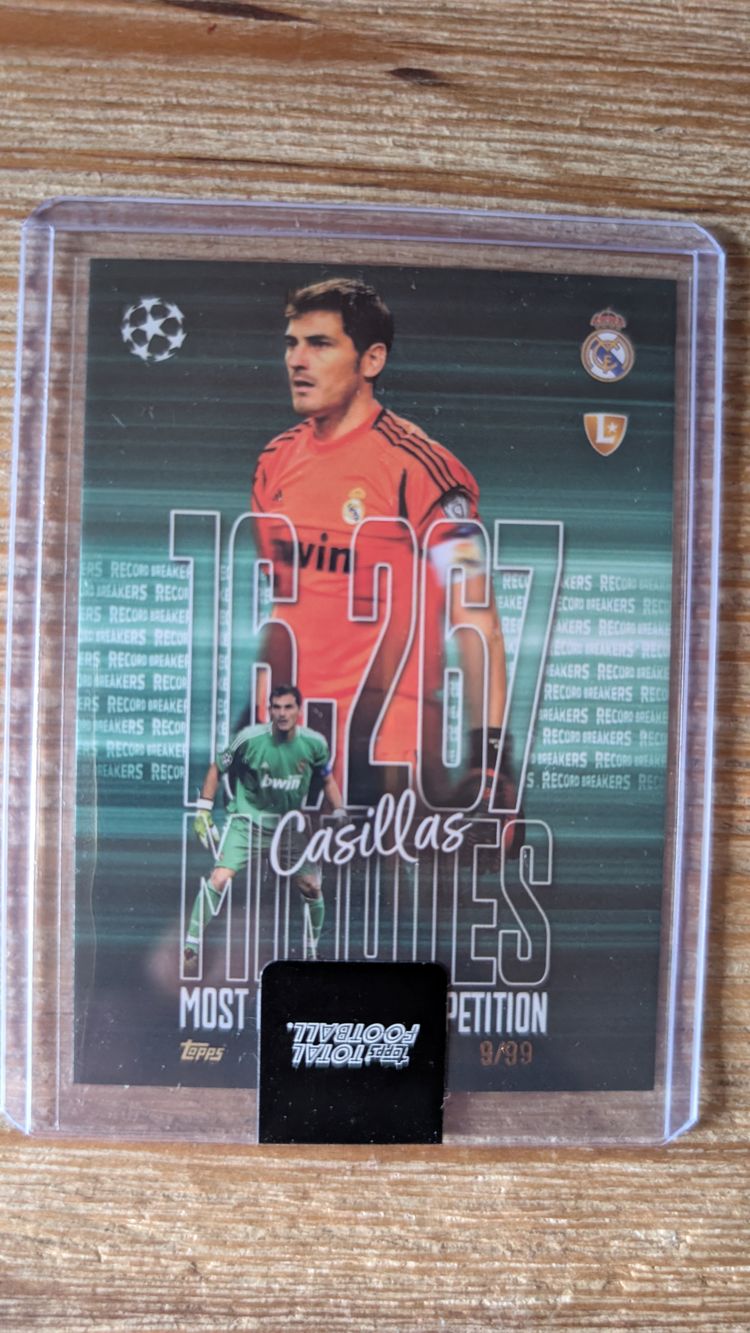 Iker Casillas Topps Total Football Record Breakers /99 Real Madrid