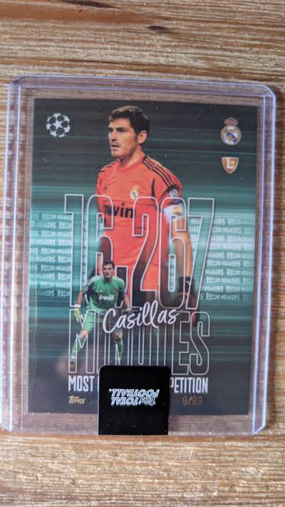 Iker Casillas Topps Total Football Record Breakers /99 Real Madrid