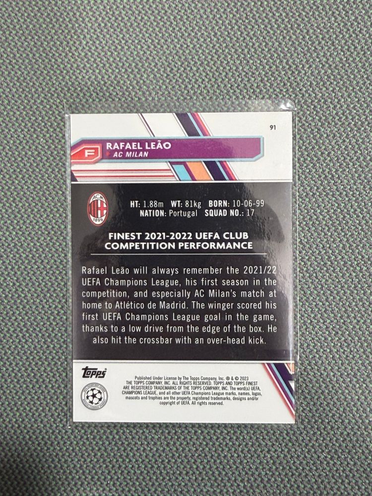 Topps Finest Rafael Leão 162/199 image 2