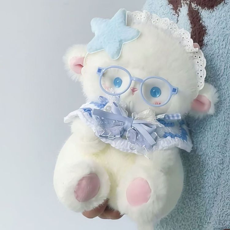 Plush Toy Lamb With Glasses And Crochet Accessories image 3
