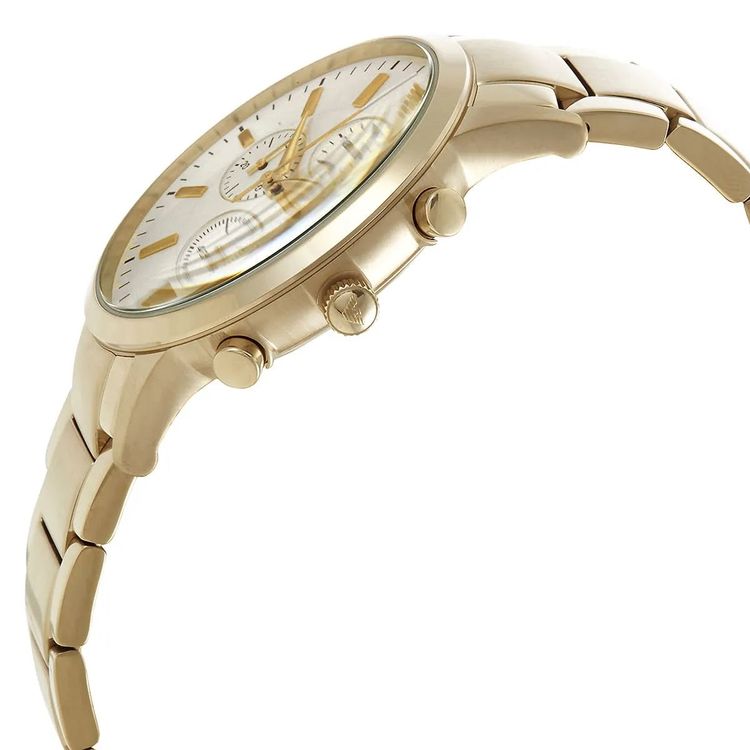 Emporio Armani Men's Watch Stainless Steel Gold Strap With Silver Dial AR11332 Renato 7