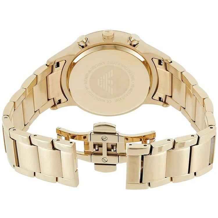 Emporio Armani Men's Watch Stainless Steel Gold Strap With Silver Dial AR11332 Renato 3