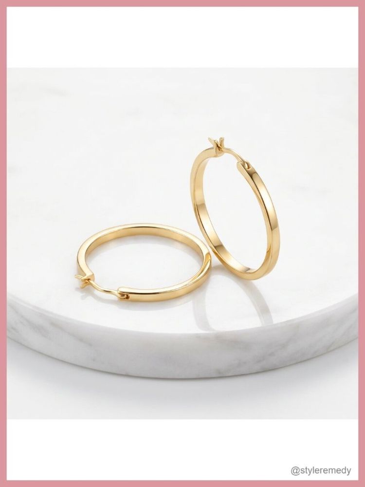 Gold Hoop Earrings image 1