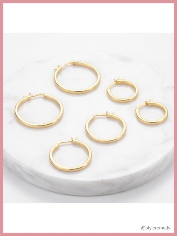 Gold Hoop Earrings image 3