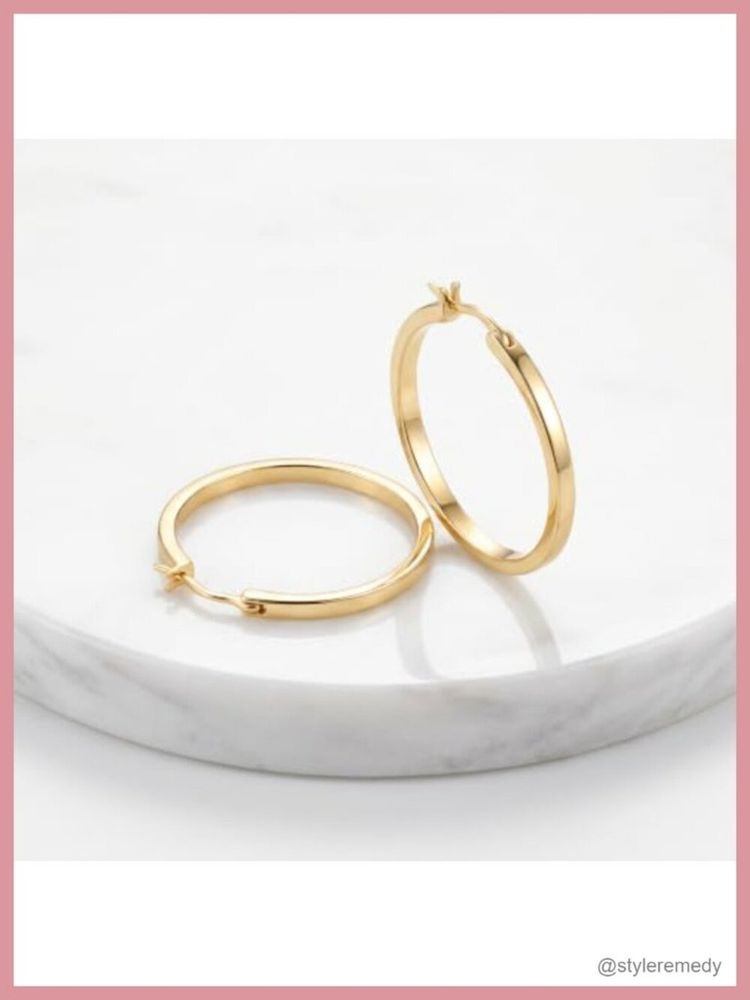 Gold Hoop Earrings image 4