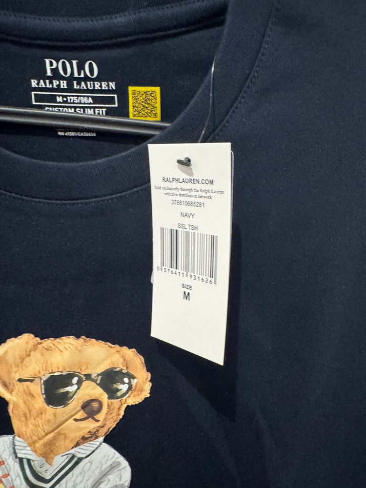 Polo Ralph Lauren Navy T-Shirt With Bear Graphic image 2