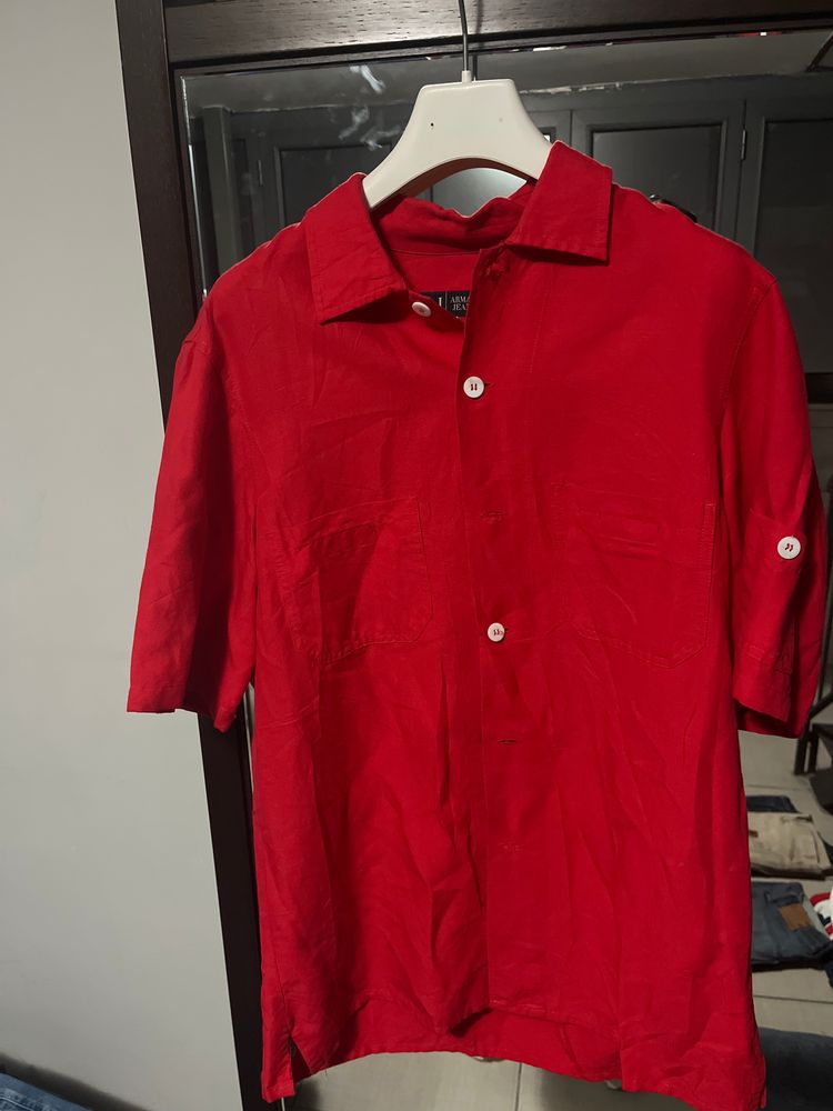 Armani Red Short Sleeve Shirt