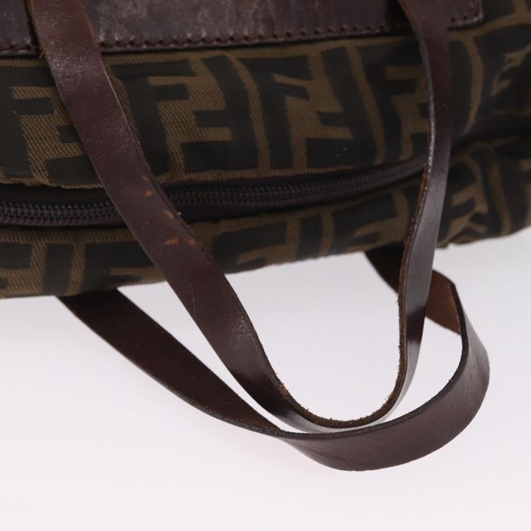 FENDI Zucca Canvas Hand Bag Black Brown Auth 213070 - Jerrillo image 8