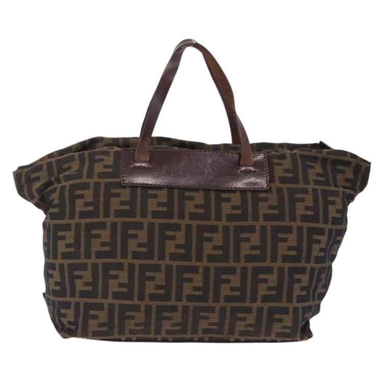 FENDI Zucca Canvas Hand Bag Black Brown Auth 213070 - Jerrillo image 3