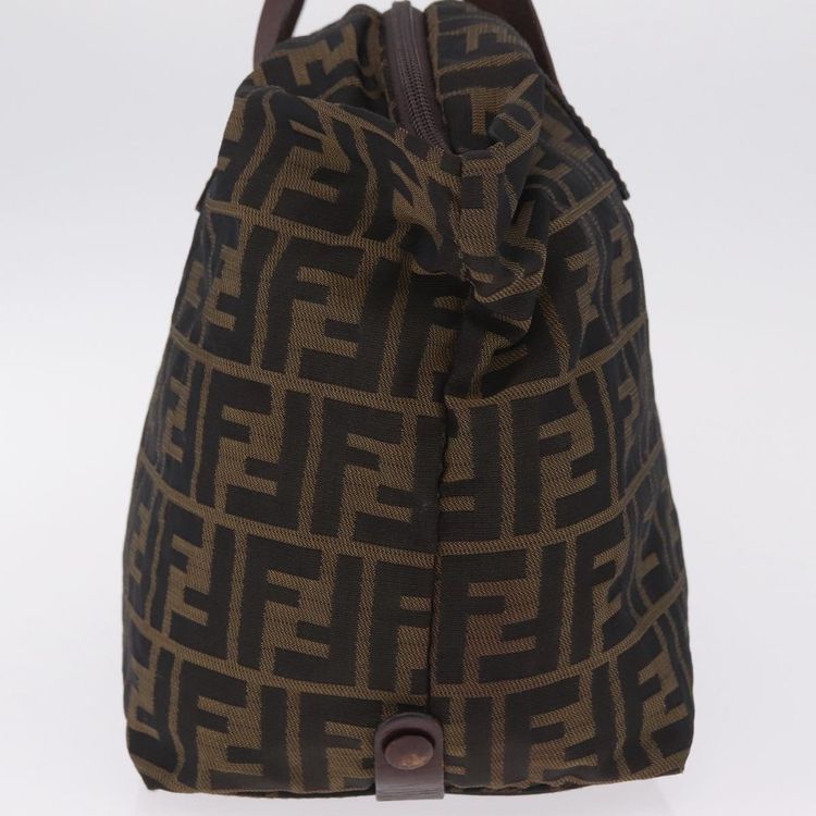 FENDI Zucca Canvas Hand Bag Black Brown Auth 213070 - Jerrillo image 4