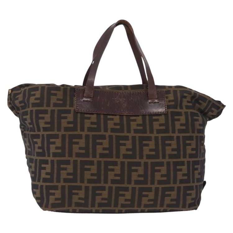 FENDI Zucca Canvas Hand Bag Black Brown Auth 213070 - Jerrillo image 2