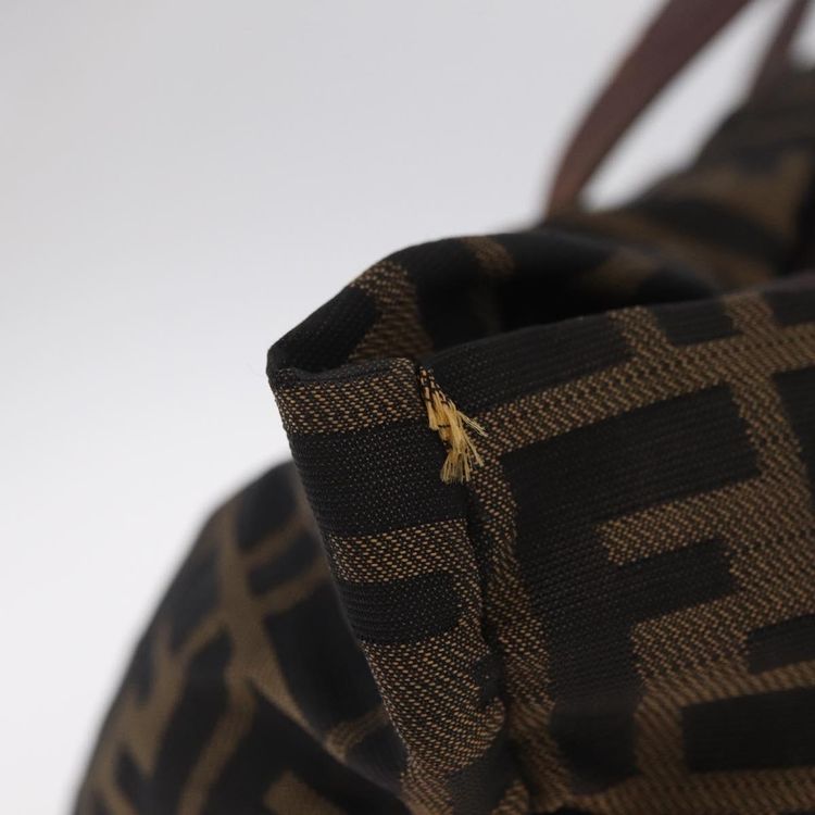 FENDI Zucca Canvas Hand Bag Black Brown Auth 213070 - Jerrillo image 6