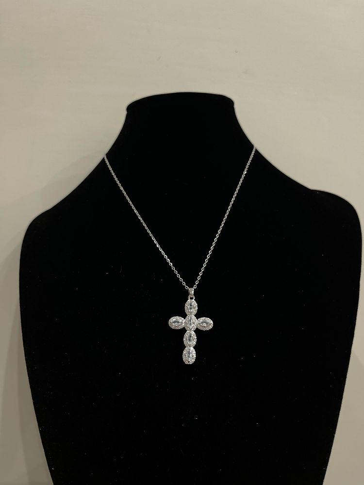 Silver Cross Pendant Necklace