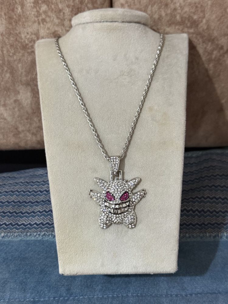 GEM Silver-Tone Pendant Necklace With Gem Eyes product image