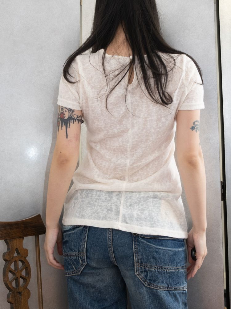 IVORY LACE BIB SHORT-SLEEVE TUNIC TOP 3