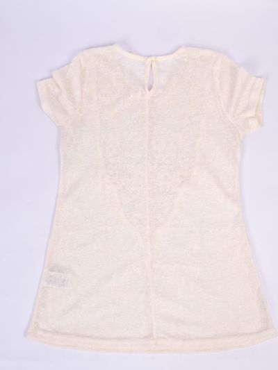 IVORY LACE BIB SHORT-SLEEVE TUNIC TOP 7