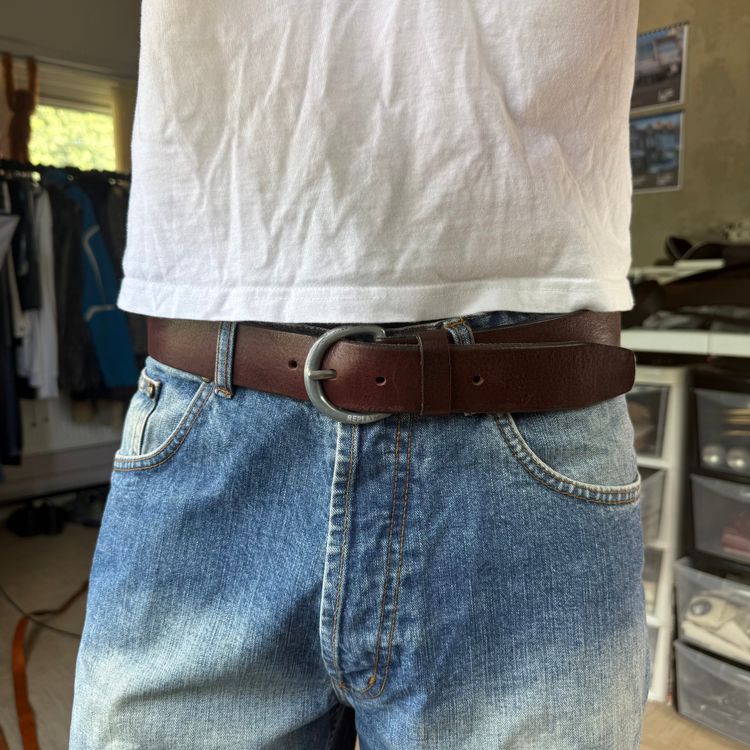 Replay 2000's dark brown leather belt (OS)