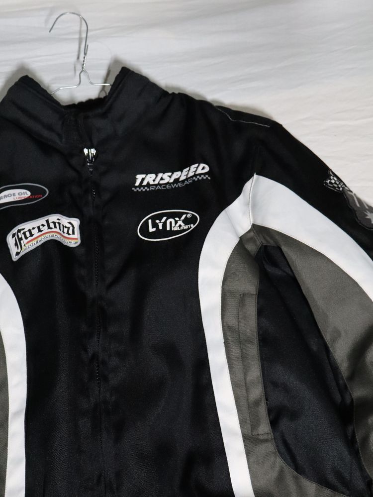 Black Racing Jacket With Patches obraz 3