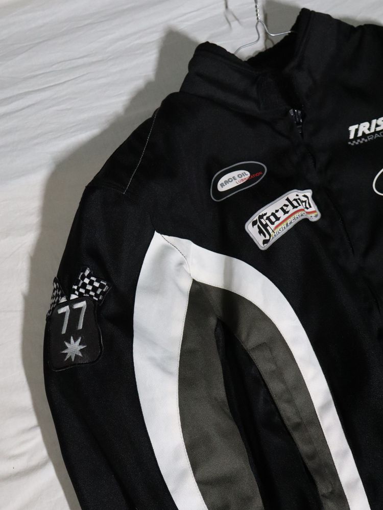 Black Racing Jacket With Patches obraz 2