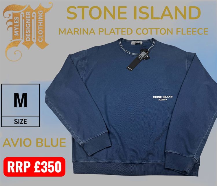 Stone Island Marina Plated Cotton Fleece Sweatshirt