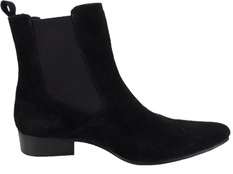 Ikon Original Black Real Suede Winklepicker Mod Beatle Boots obraz 6