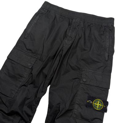 Stone Island Stretch Cotton Cuffed Cargo Trousers - Black 8