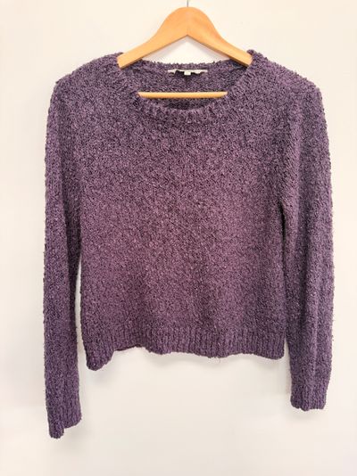 Peacocks Purple Textured Sweater