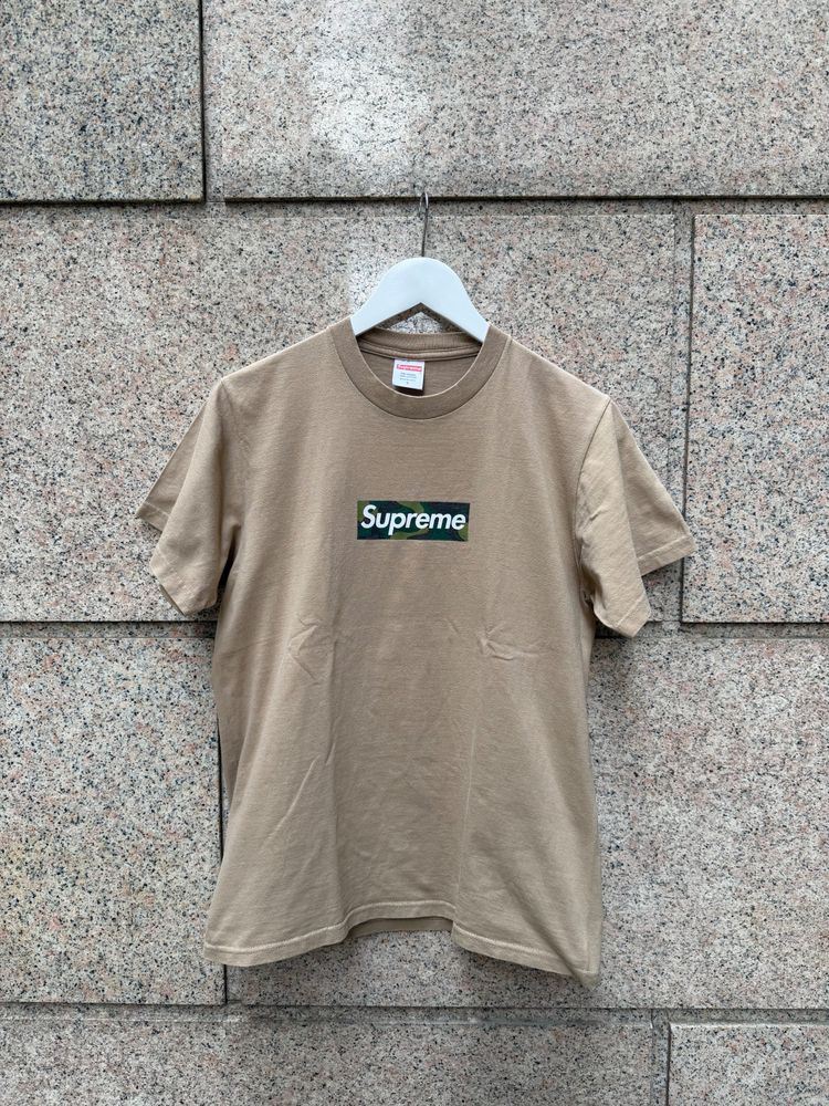 Supreme Beige box logo T-Shirt s
