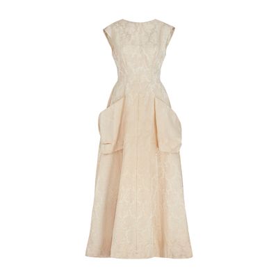 1950s Harrods Cream Brocade Wedding Dress with Petticoat 1
