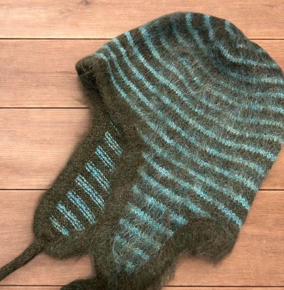 Striped Knit Ear Flap Hat image 2