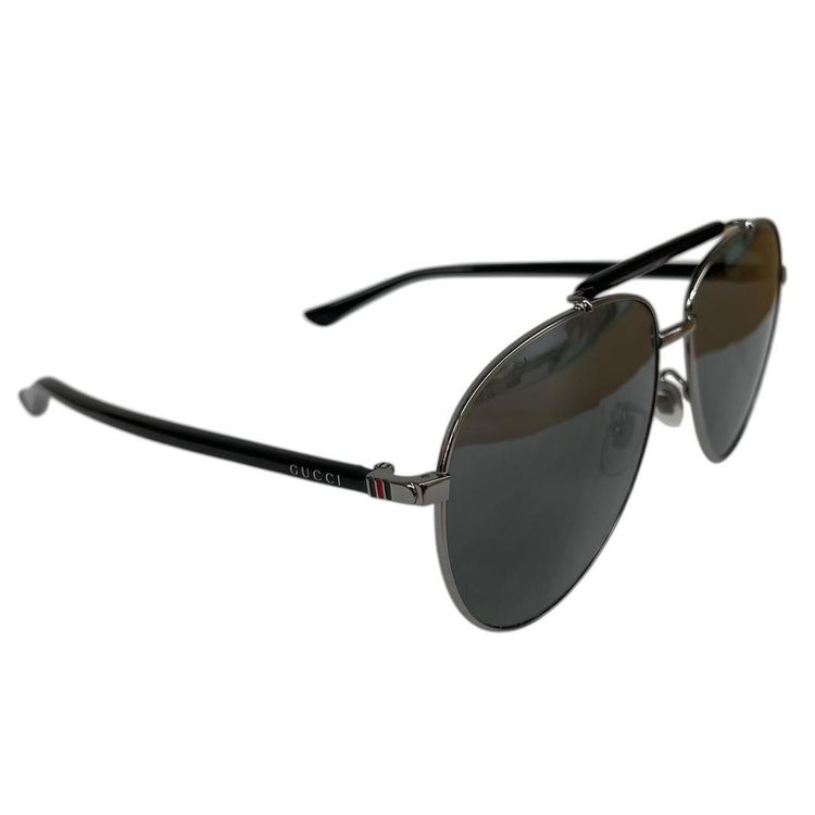 Gucci GG0014S-003 Ruthenium Aviator Sunglasses 1