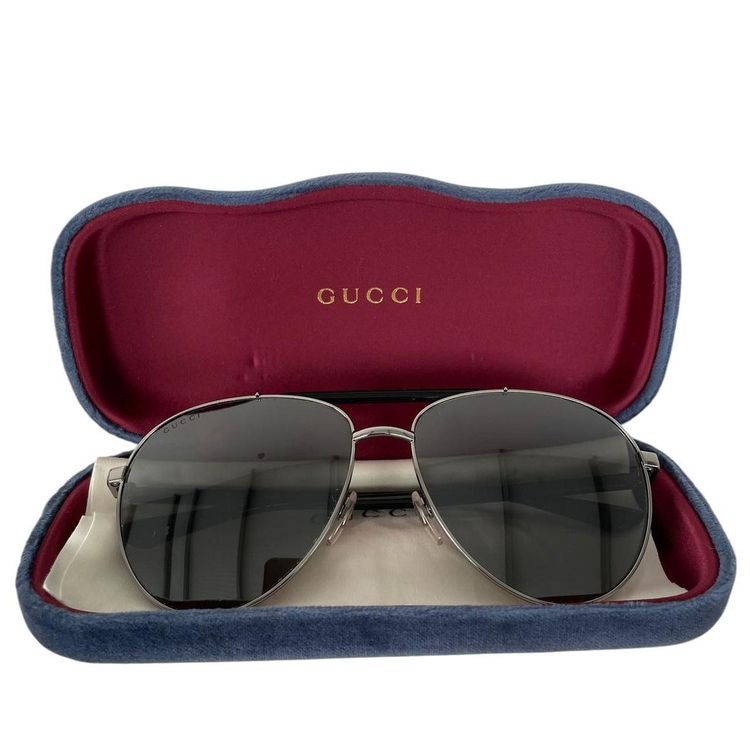 Gucci GG0014S-003 Ruthenium Aviator Sunglasses 3
