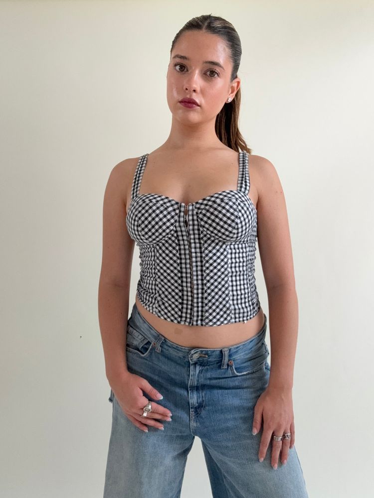 Guess Gingham Corset Top (XS) 11