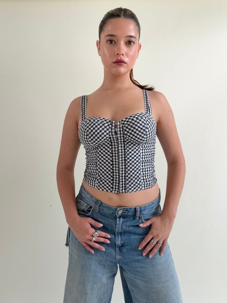 Guess Gingham Corset Top (XS) 12